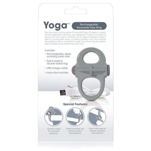 Screaming O Charged Yoga Vibrating Cock Ring - Grey - Image 3