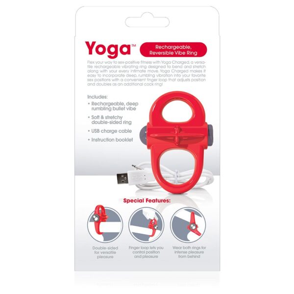 Screaming O Charged Yoga Vibrating Cock Ring - Red - Image 3