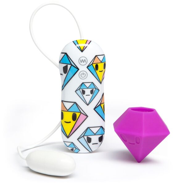 Tokidoki 10 Function Silicone Clitoral Vibrator Solitaire Purple Dimond - Image 2