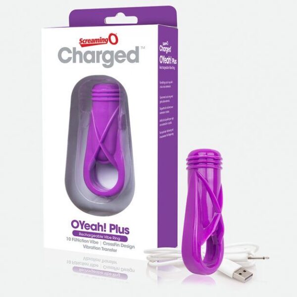 Screaming O Charged OYeah! Plus Rechargeable Vibe Ring - Grey - Image 2