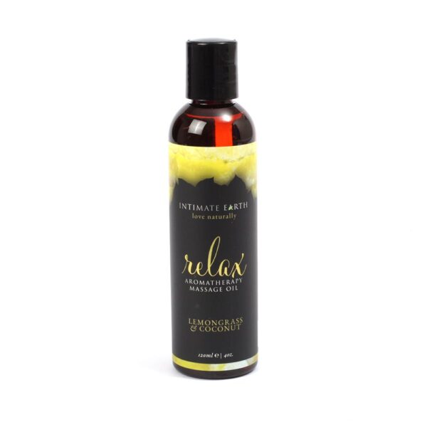 Intimate Earth Massage Oil Relaxing - Lemongrass & Coconut 120ml - Image 2