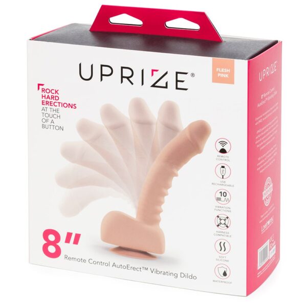 Uprize Remote Control Rising 8 Inch Vibrating Realistic Dildo Pink Flesh - Image 2