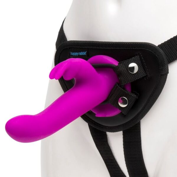 Happy Rabbit Vibrating Strap On Harness Set Purple - Image 2
