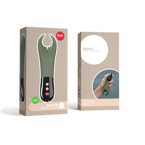 Fun Factory Manta - Moss Green - Vibrating Stroker - Image 3