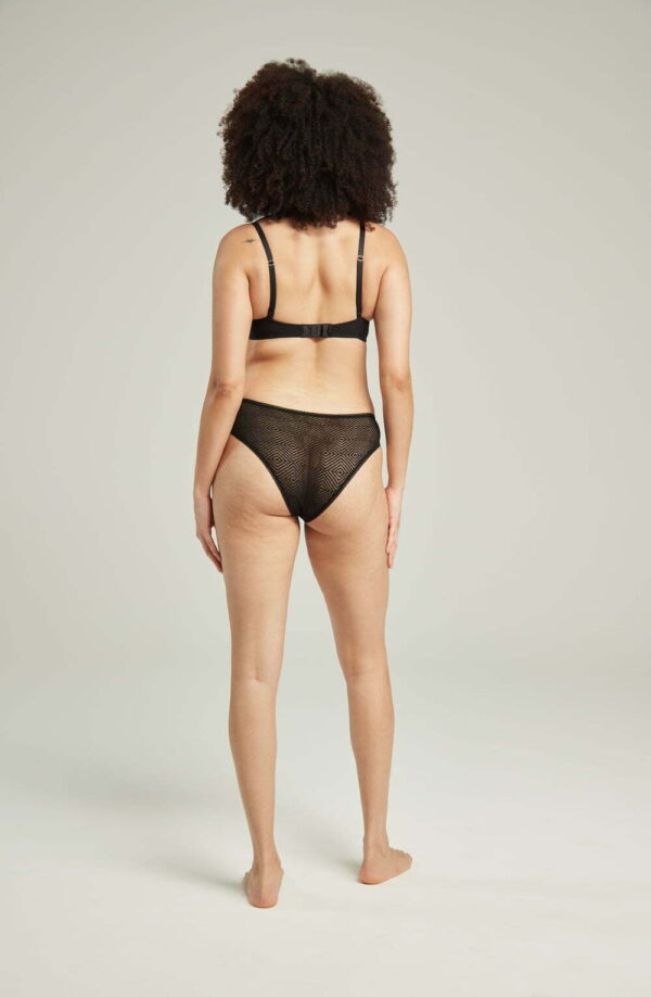 The Sheer Deco High Leg Brief Black - Image 2