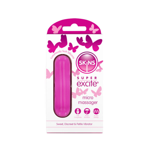 Skins Super Excite Rechargeable Pink Bullet - 10 Functions - Image 2