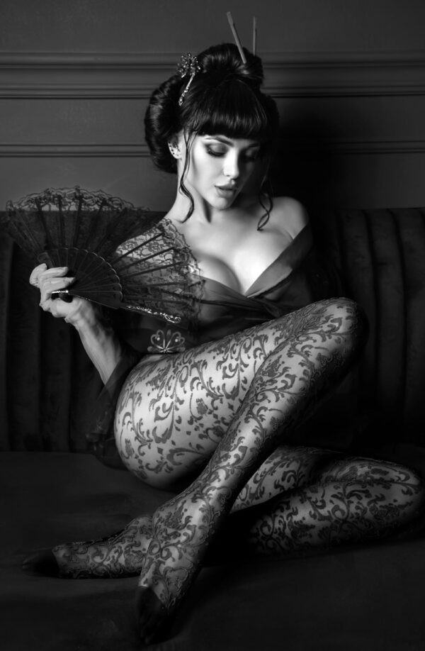Black Secret BS135 Crotchless Tights - Image 2