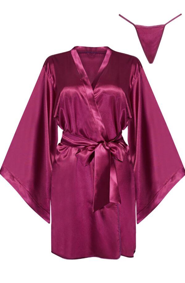 Beauty Night BN6663 Samira Peignoir Burgundy - Image 10