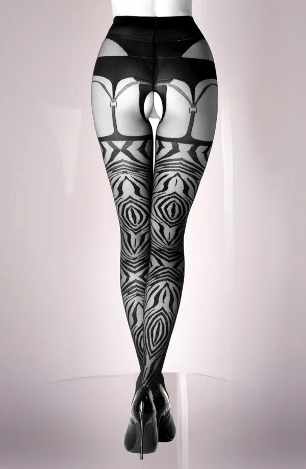 Black Secret BS122 Crotchless Tights - Image 8