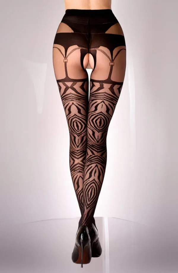 Black Secret BS122 Crotchless Tights - Image 5
