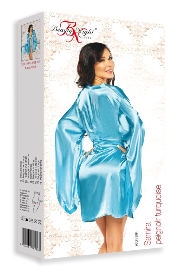 Beauty Night BN6666 Samira Peignoir Turquoise - Image 9