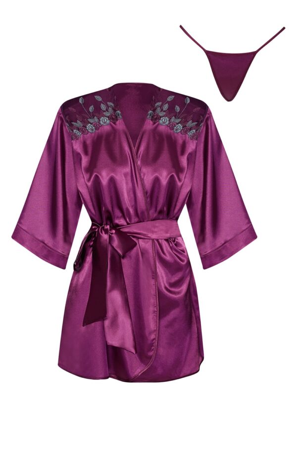 Beauty Night BN6673 Peignoir Burgundy - Image 2