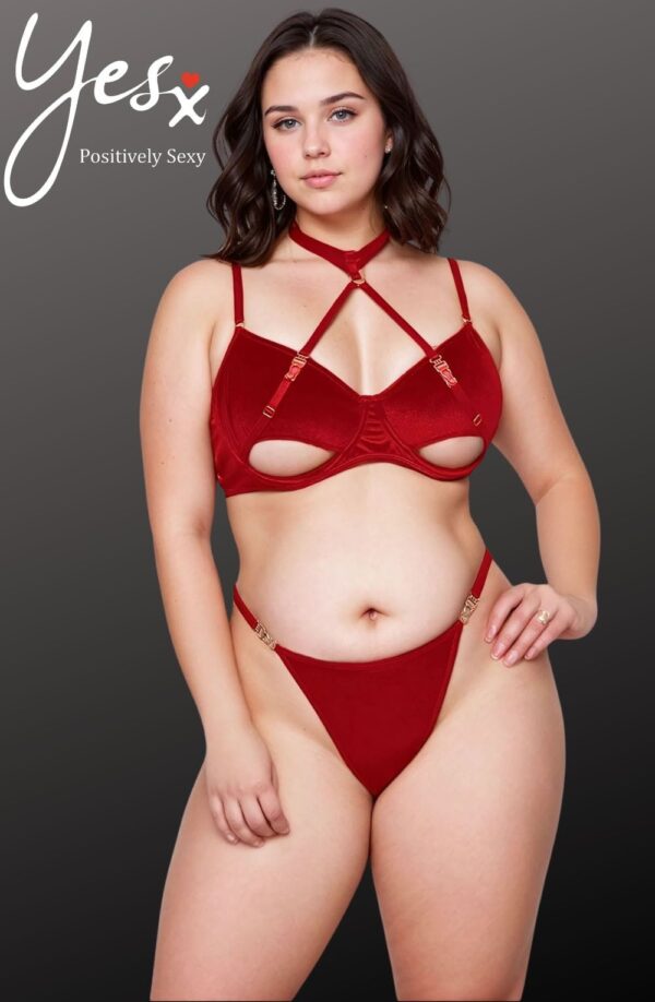 YesX YX872Q Hollow Cut Halter Bra Set Up To 2XL - Image 14