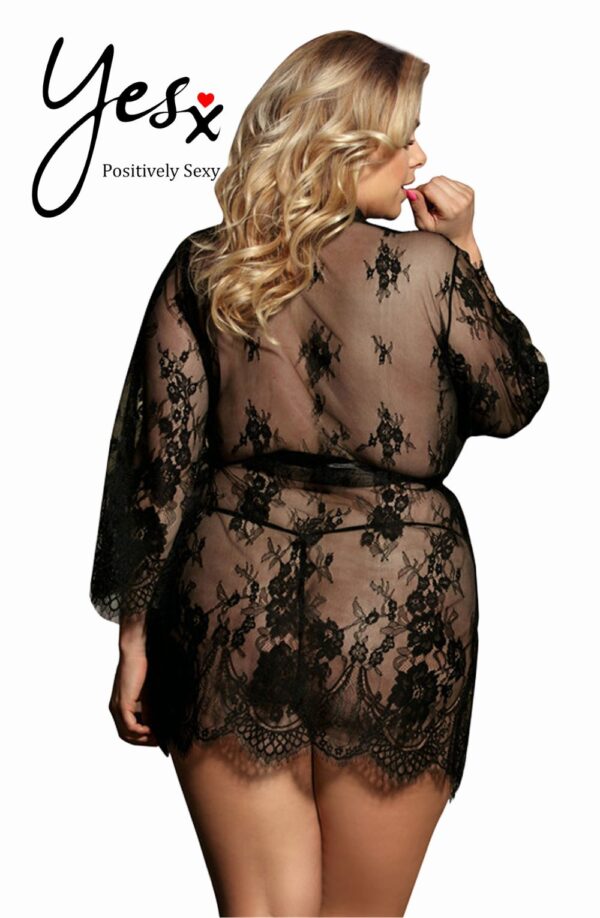 YesX YX827Q Robe Set Black - Up to 6XL - Image 3
