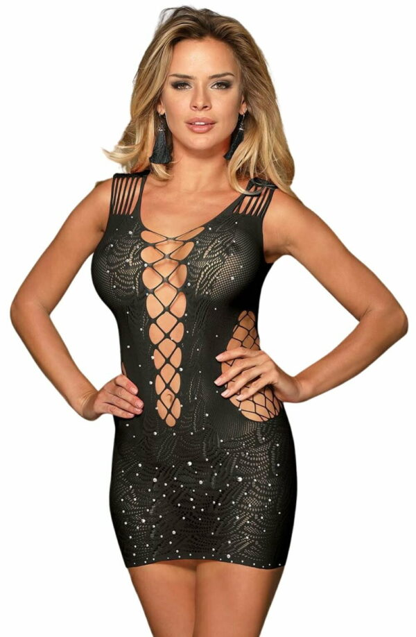 YesX YX848 Sparkly Black Dress - Image 5