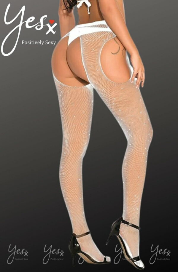 YesX YX851 Sparkly Fishnet White - Image 2