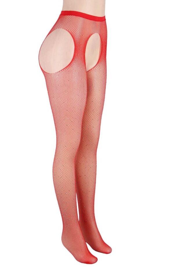 YesX YX852 Sparkly Fishnet Red - Image 8