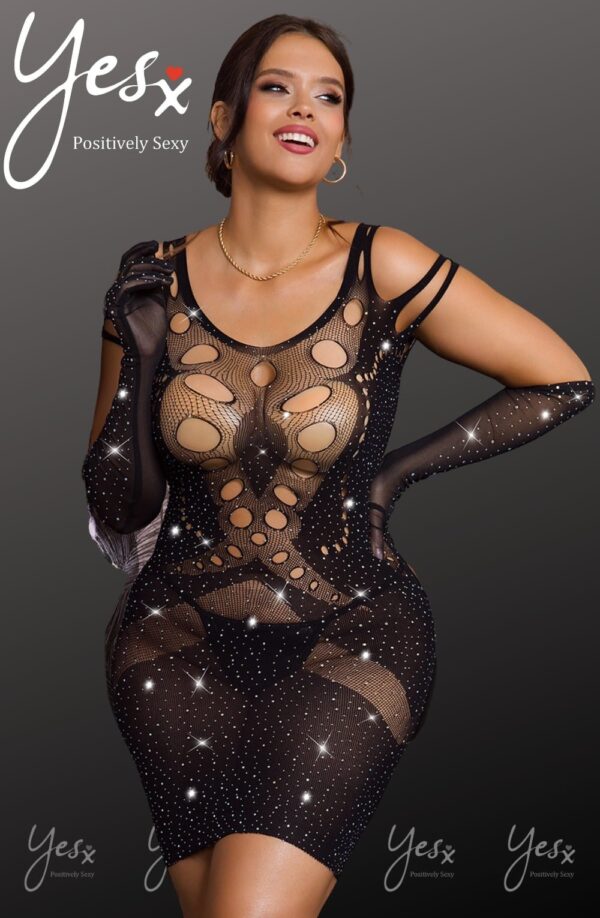 YesX YX853Q Sparkly Black Dress - Image 9