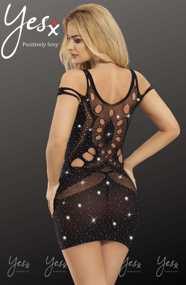 YesX YX853 Sparkly Black Dress - Image 4