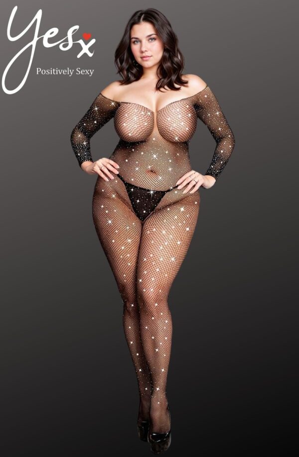 YesX YX864Q Fishnet Sparkly Bodystocking Up To 5XL - Image 7