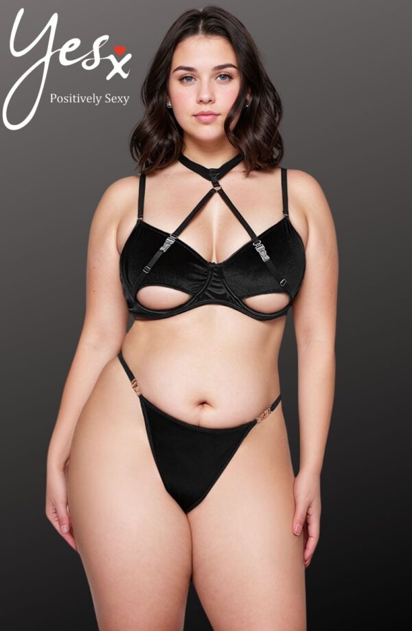 YesX YX871Q Hollow Cut Halter Bra Set - Image 2