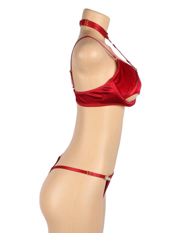 YesX YX872Q Hollow Cut Halter Bra Set Up To 2XL - Image 6