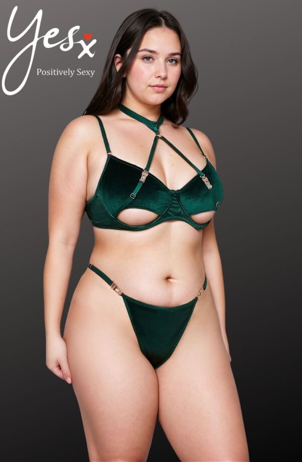 YesX YX873Q Hollow Cut Halter Bra Set - Image 2
