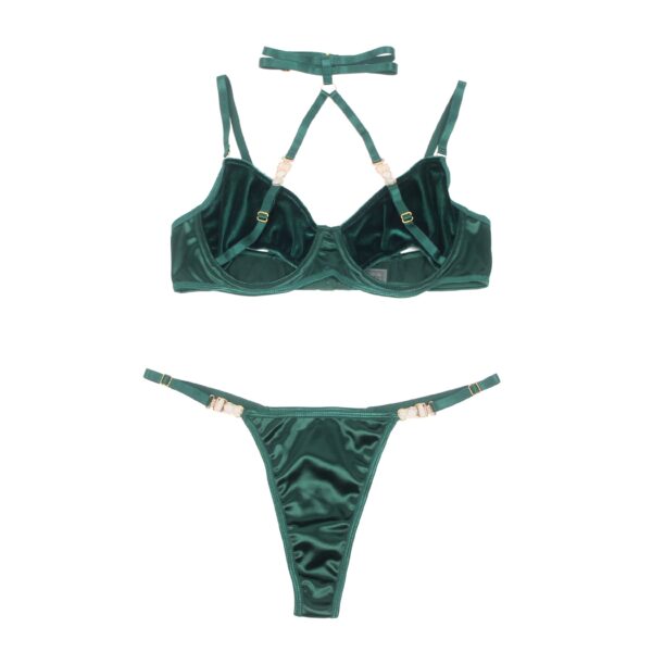 YesX YX873Q Hollow Cut Halter Bra Set - Image 4