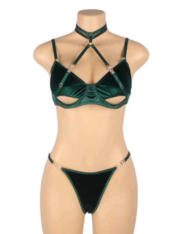 YesX YX873Q Hollow Cut Halter Bra Set - Image 7