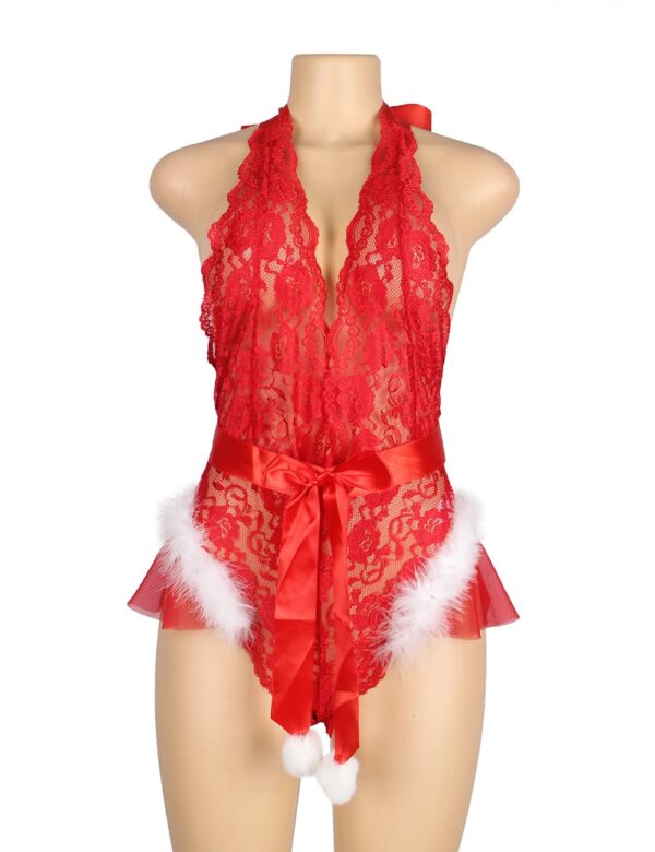 YesX YX874Q Christmas Sexy Halter Neck Teddy Up To 4XL - Image 8