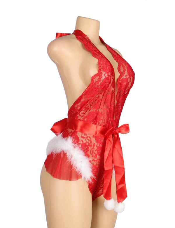YesX YX874Q Christmas Sexy Halter Neck Teddy Up To 4XL - Image 3