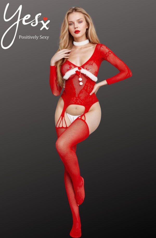 YesX YX878 Christmas Fishnet Bodystocking - Image 4