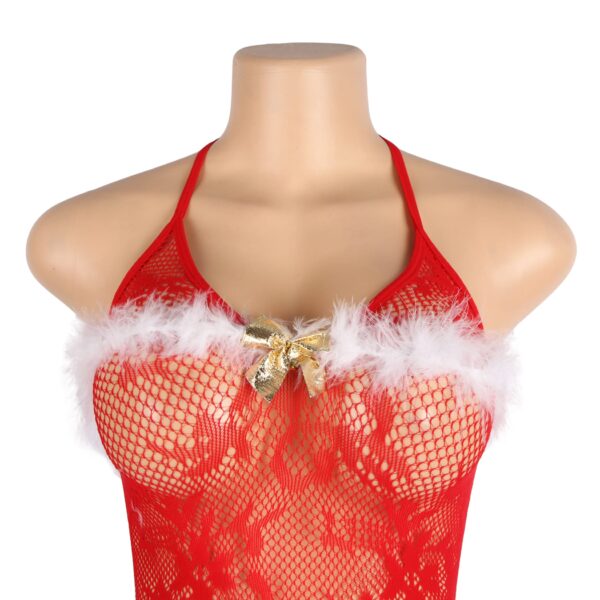 YesX YX879 Christmas Sexy Red Bodystocking - Image 9