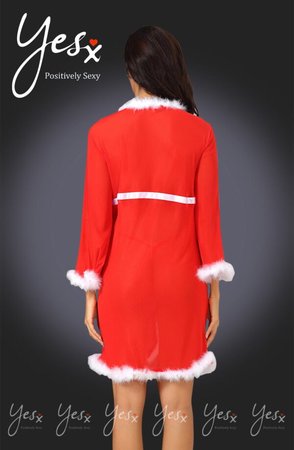 YesX YX948 Red/White Gown & Thong - Image 2