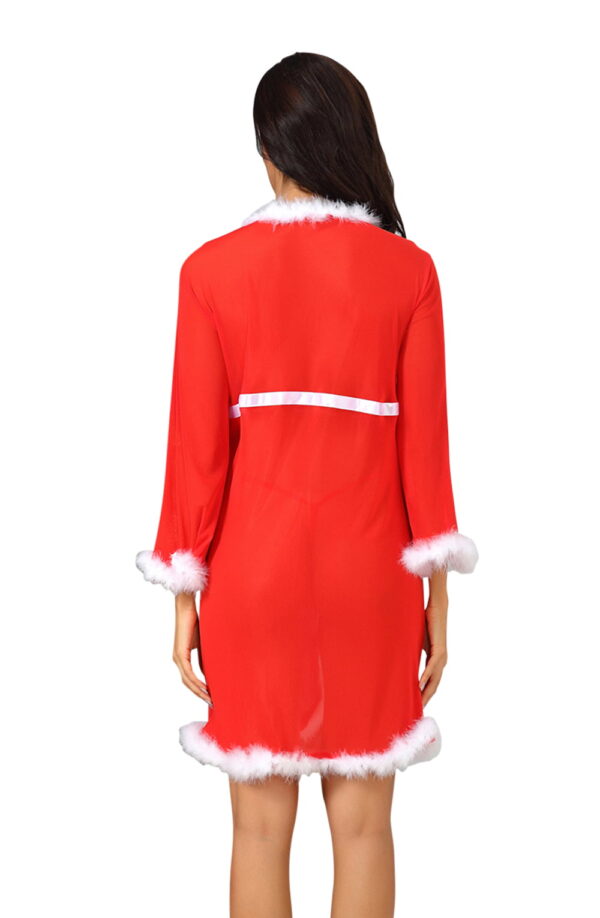 YesX YX948 Red/White Gown & Thong - Image 4