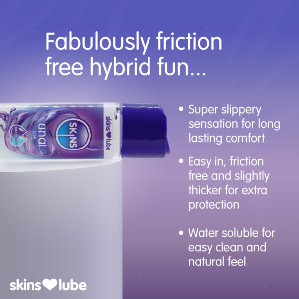 Skins Anal Hybrid Silicone and Water Based Lubricant 4.4 fl oz (130ml) - Image 4