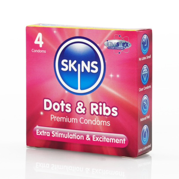 Skins Condoms Dots & Ribs 4 Pack - Image 2