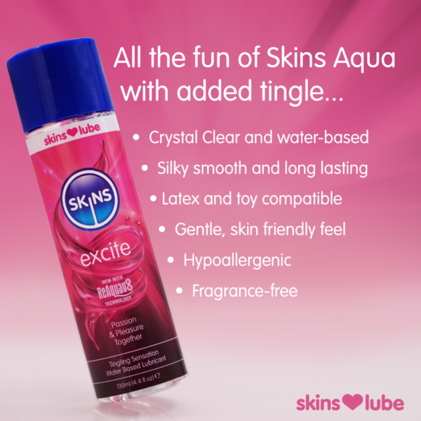 Skins Excite Tingling Water Based Lubricant - 5ml Foil - Image 4