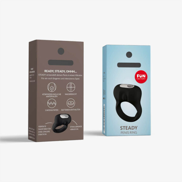 Fun Factory Steady - Black - Vibrating Cock Ring - Image 4
