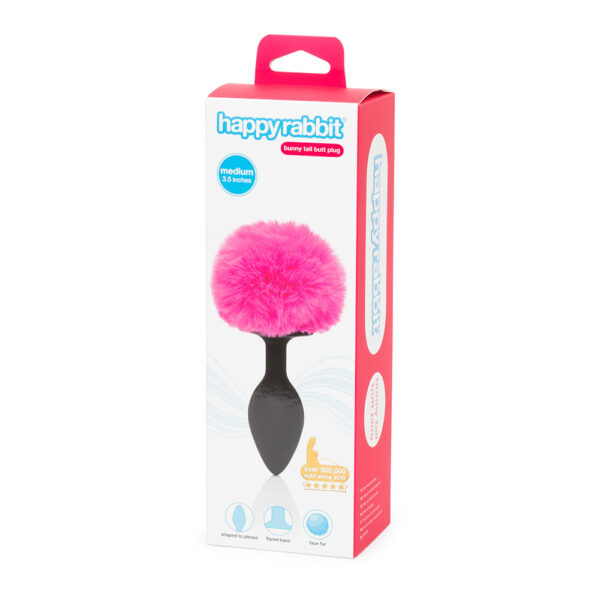 Happy Rabbit Butt Plug Medium - Black/Pink - Image 4