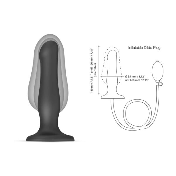 Strap On Me - Inflatable Dildo Plug Black - Image 4