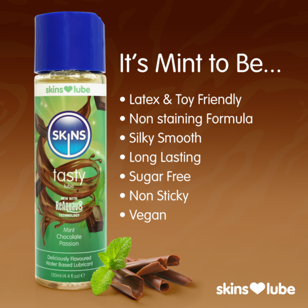 Skins Mint Chocolate Water Based Lubricant 4.4 fl oz (130ml) - Image 3