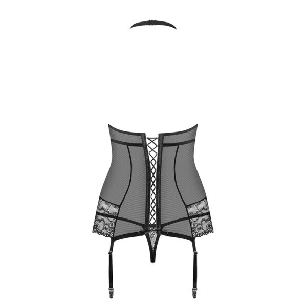 Obsessive - 838-COR-1 corset & thong - S/M - Black - Image 4