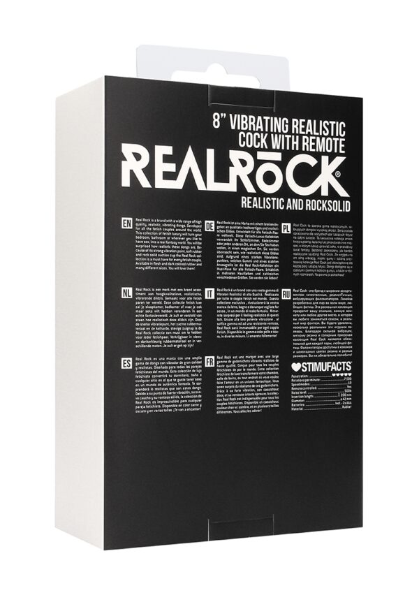 Real Rock - Vibrating Cock & Balls 8 inches - Black - Image 4