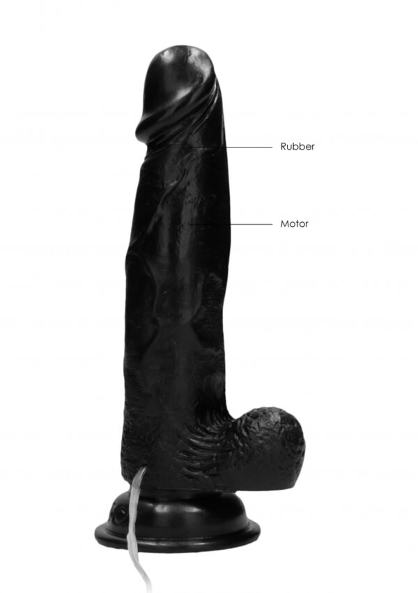 Real Rock - Vibrating Cock & Balls 8 inches - Black - Image 2