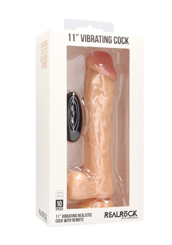 Real Rock - Vibrating Cock & Balls 11 inches - Skin - Image 3