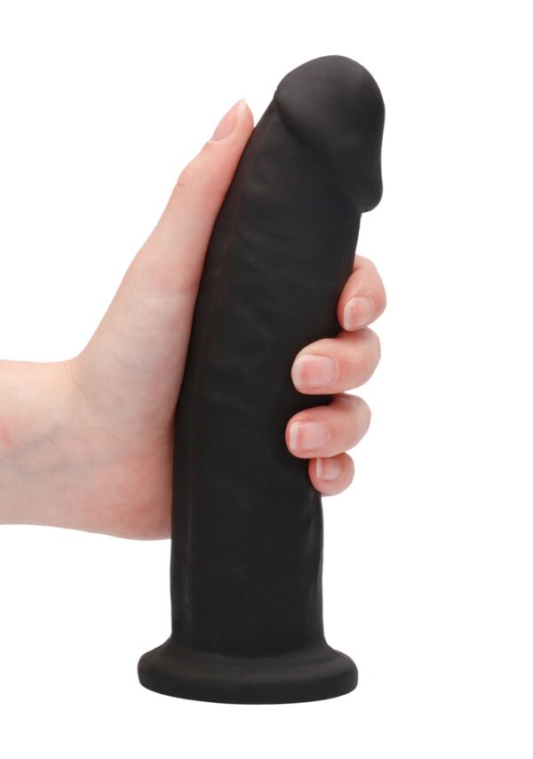 Real Rock Silicone Dildo Without Balls 7.5" (Black) - Image 3