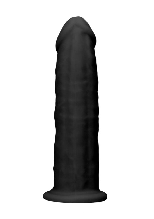 Real Rock Silicone Dildo Without Balls 7.5" (Black) - Image 4