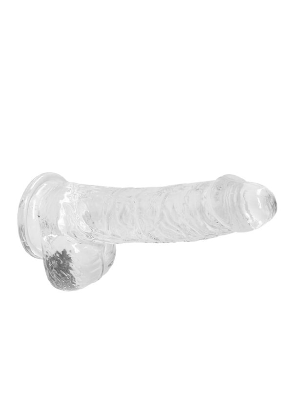 Real Rock Crystal Clear 6" Realistic Dildo With Balls (Transparent) - Image 2