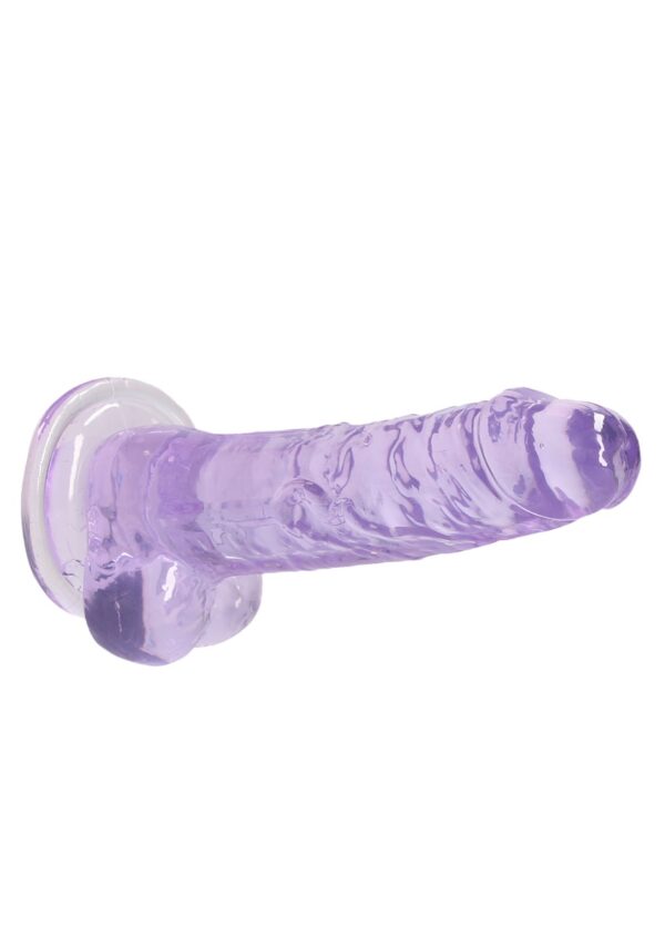 Real Rock Crystal Clear 7" Realistic Dildo With Balls (Purple) - Image 2
